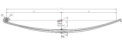 Рессора передняя для грузовиков производства ПАО КамАЗ 4308 2 листа